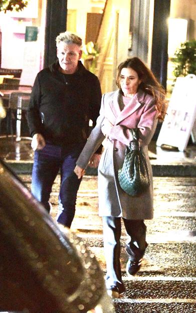 Gordon Ramsay and Tana Ramsay leaving Robun Japanese sushi restaurant and cocktail bar.
