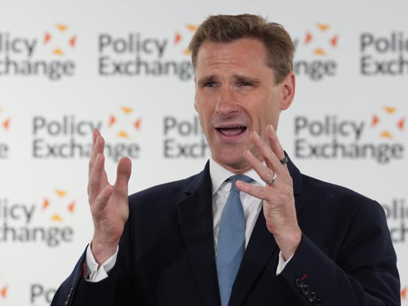 Shadow home secretary Chris Philp delivers the keynote address, on Restoring Democratic Control of Immigration, hosted by Policy Exchange in Westminster, central London. Picture date: Tuesday June ...