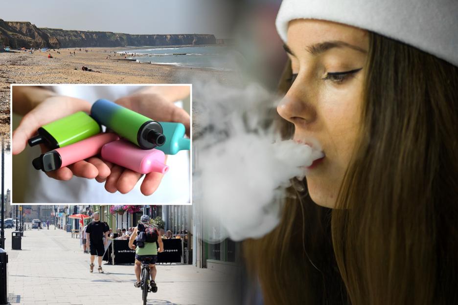 'Unregulated Mazza Vapes Flood Popular Seaside Town, Leaving Kids Addicted After 13-Year-Old Girl Collapses on Beach'
