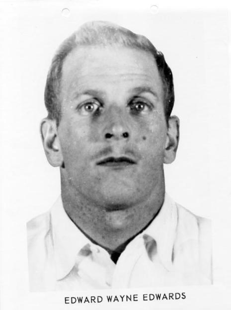 Black and white mugshot of Edward Wayne Edwards.