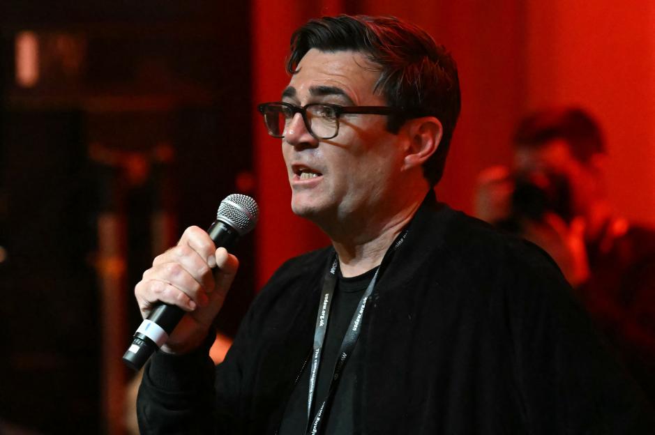 Mayor of Greater Manchester, Andy Burnham, speaking at the Labour Party conference.