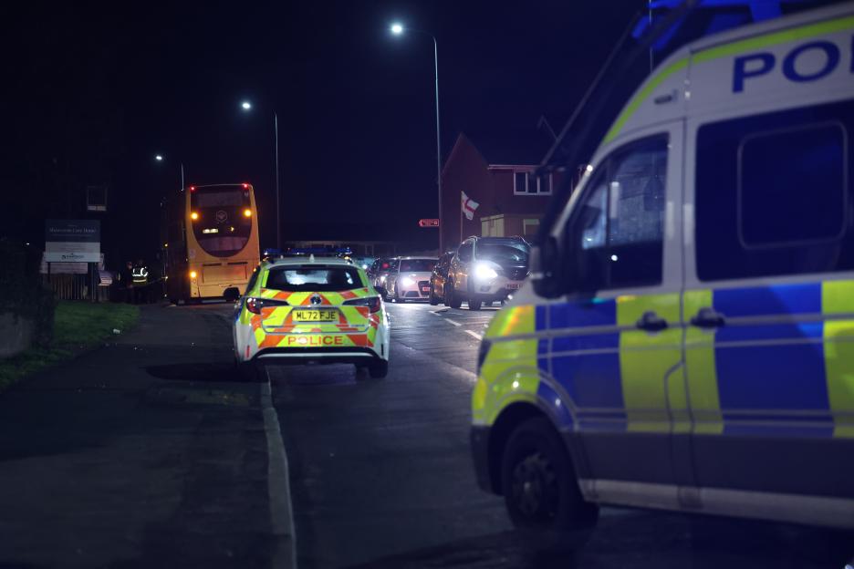 Emergency crews at the scene