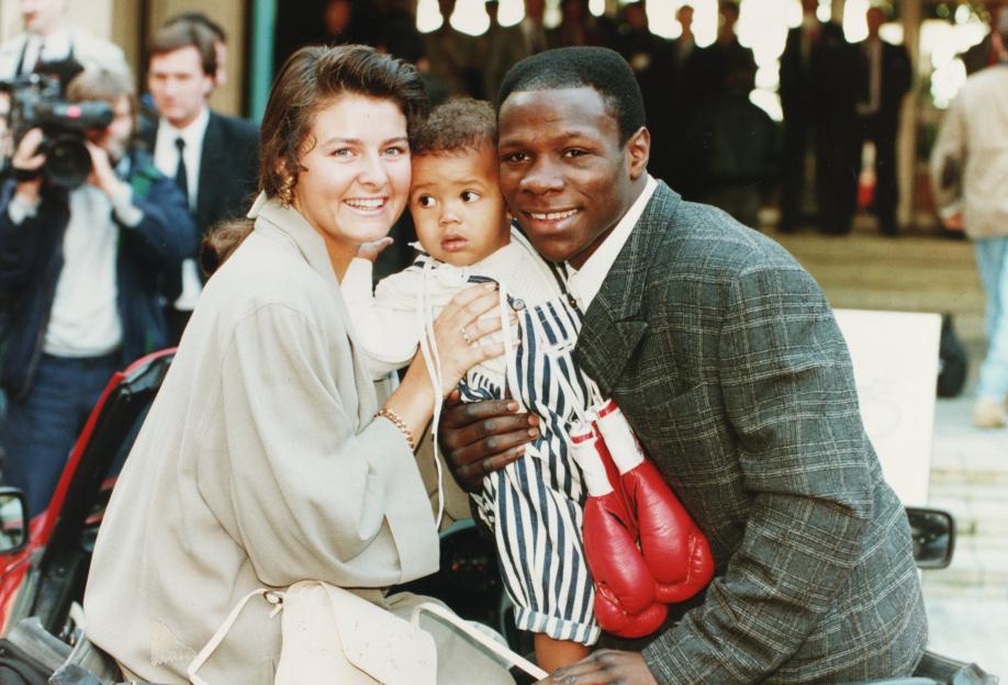Boxer Chris Eubank, his wife Karron, and their son Christopher.