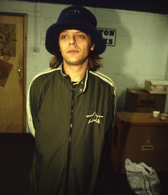 Mani of The Stone Roses during a rehearsal in Manchester, United Kingdom, 1994.