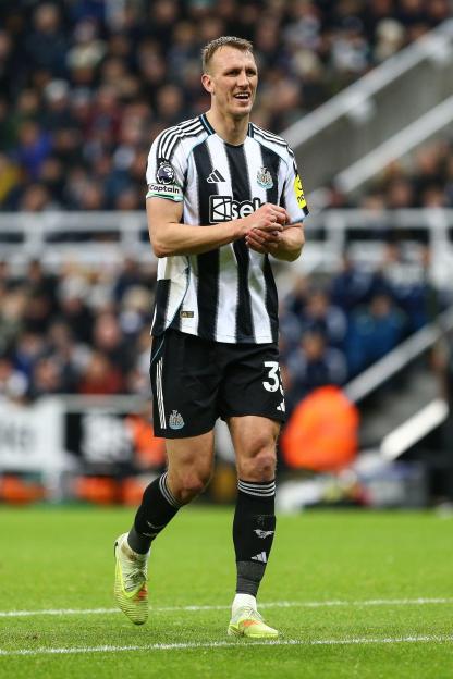 Dan Burn of Newcastle United in action during a Premier League match.