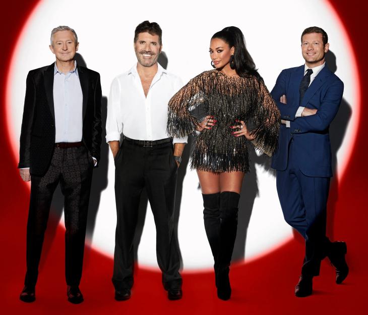 Louis Walsh, Simon Cowell, Nicole Scherzinger and Dermot O'Leary in The X Factor: Celebrity.