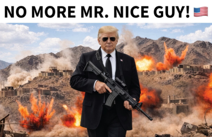 Trump Sends Stark Warning to Iran with Gun-Wielding AI Image: 'No More Mr. Nice Guy' as He Claims Regime is in 'State of Collapse'