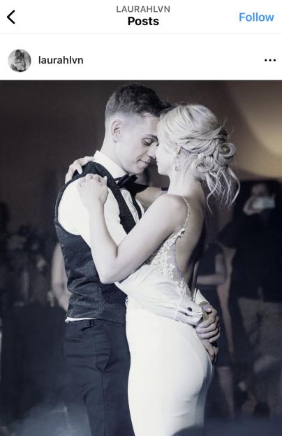 Leandro Trossard and his wife, Laura Hilven, dancing together.