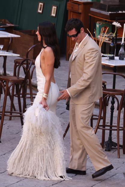 Dua lipa and Callum Turner party pre wedding in the center in Palermo