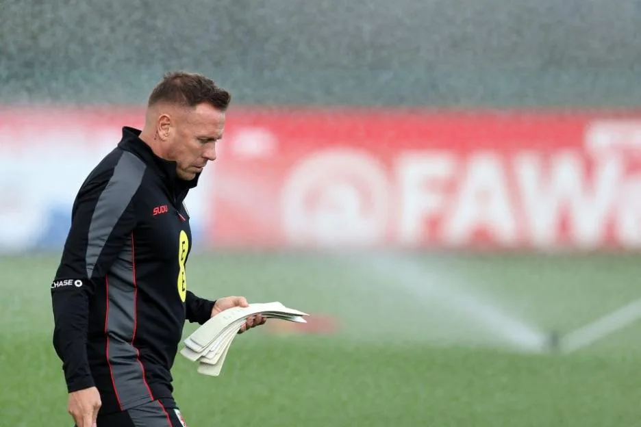 Craig Bellamy, head coach/manager of Wales . Wales football squad training at the Vale Resort in Hensol, near Cardiff , Wales on Wednesday 23rd September 2026. The squad are training ahead of their UEFA Nations league match against Portugal tomorrow.