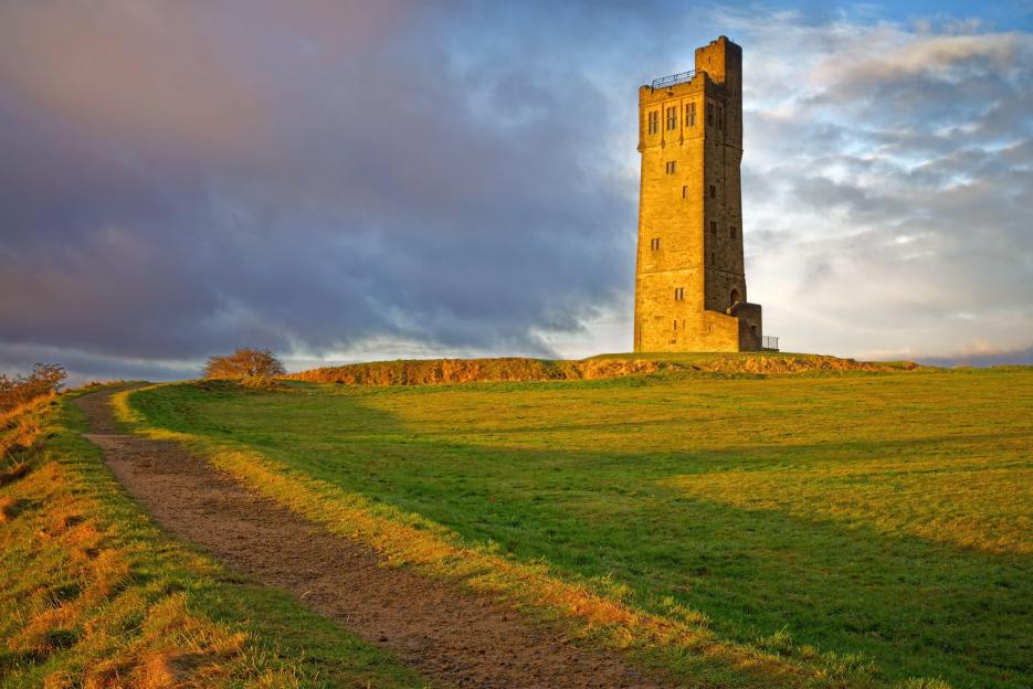Victoria Tower on Castle Hill in Huddersfield.