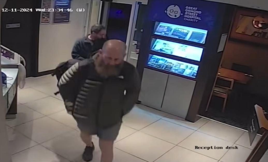 CCTV footage showing Christopher Harper and Neil Warren.