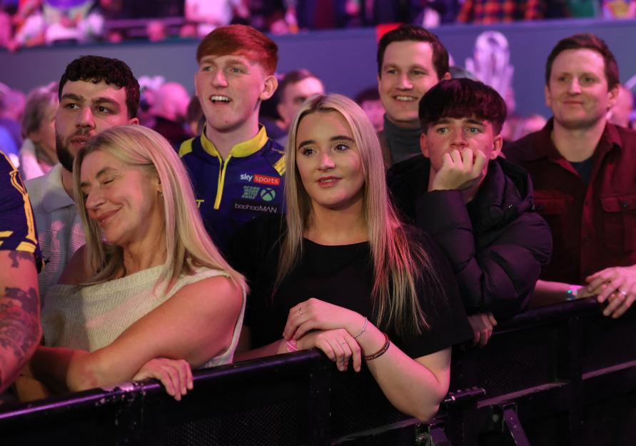 Faith Millar watching the World Darts Championship.