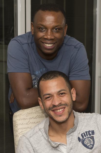Brighton & Hove Albion footballer Liam Rosenior with his dad Leroy.