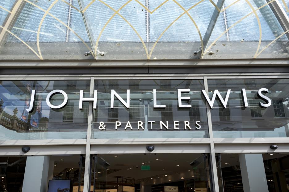 Exterior of the John Lewis department store in Cheltenham, UK.