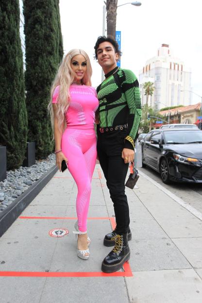 Marcela Iglesias and her son Rodrigo pose together.