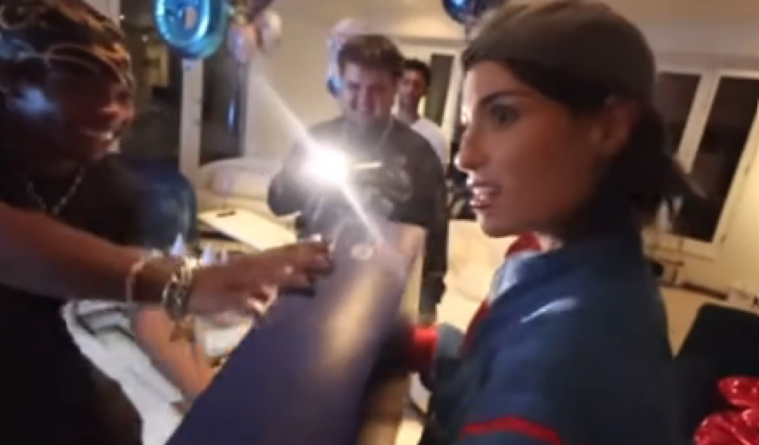 People gathered for a birthday celebration.