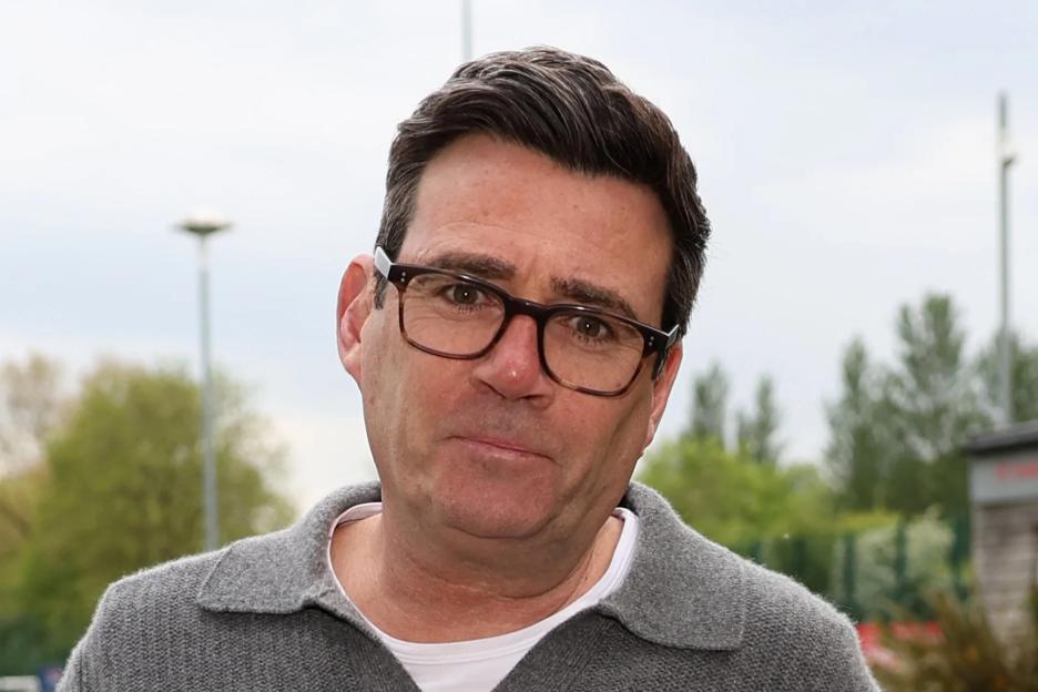 Andy Burnham arriving at FC United for a charity football match.