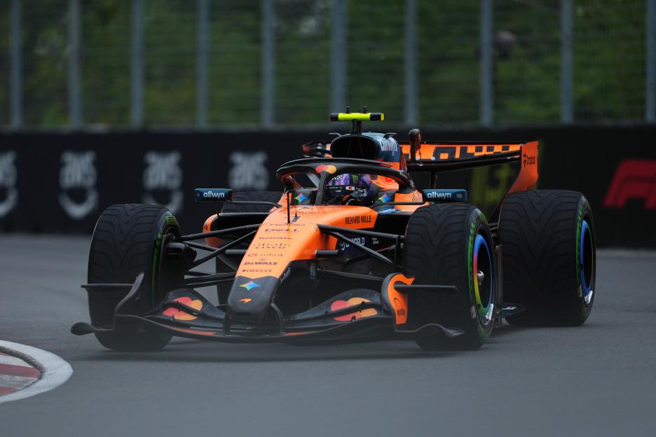 Lando Norris driving the McLaren MCL40 Mercedes Formula 1 car.