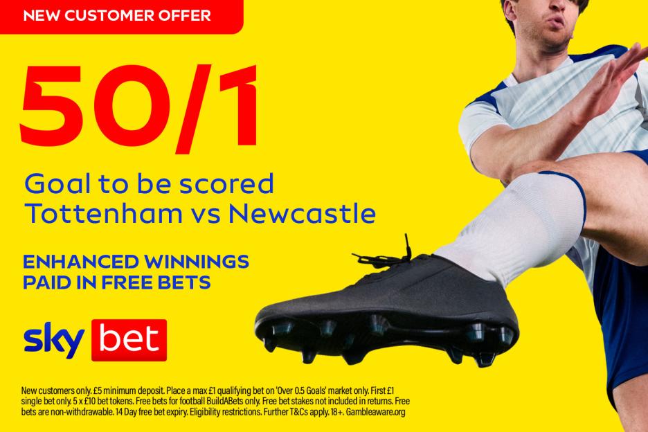 Tottenham vs Newcastle: Score Big with 50/1 Odds on 1+ Goal in Saturday's Premier League Showdown with Sky Bet!