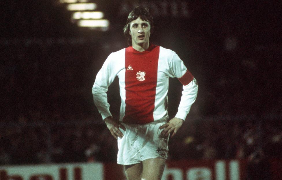 Johan Cruyff playing for Ajax in the European Cup semi-final against Real Madrid.