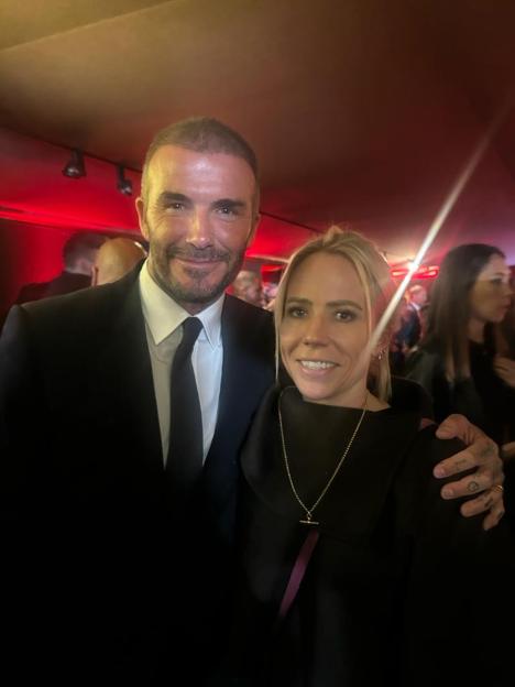 Clemmie Moodie with David Beckham.