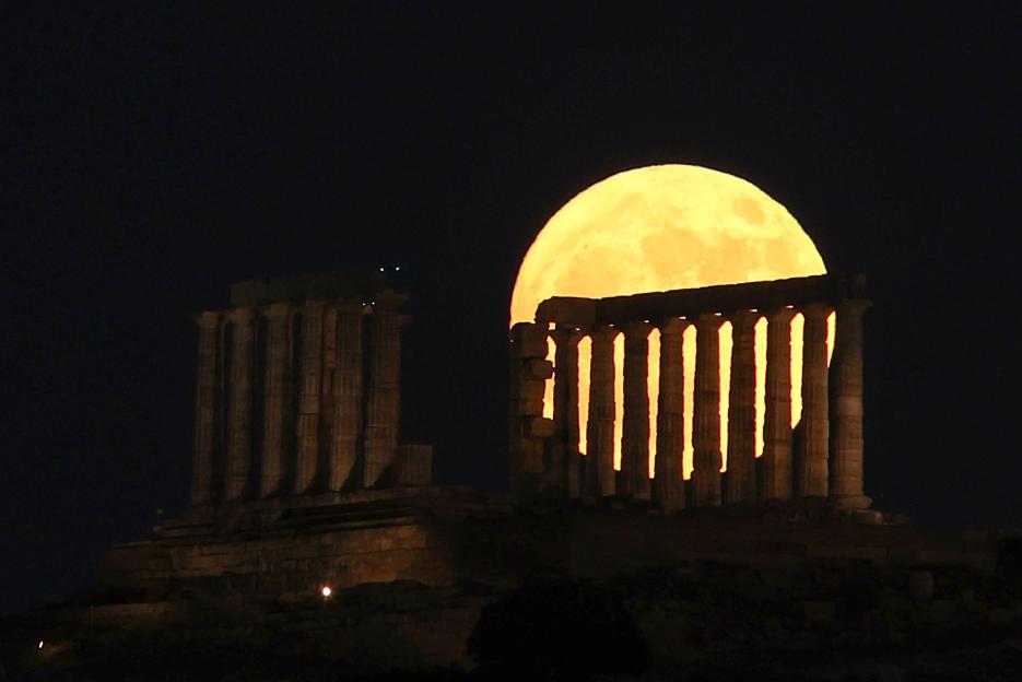 Full moon over Greece