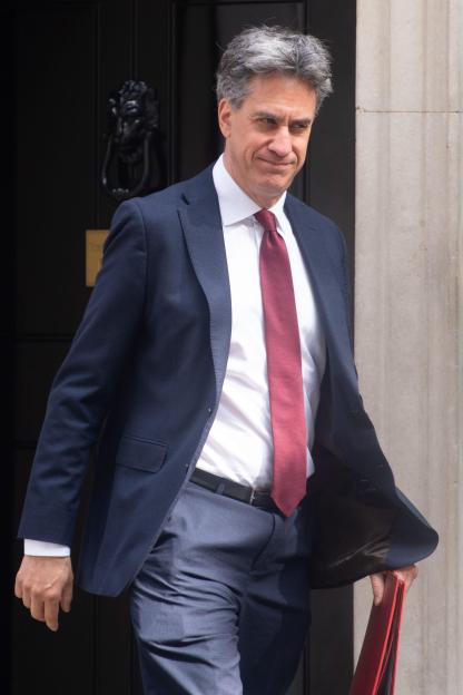 Ed Miliband, Secretary of State for Energy Security and Net Zero, attends a cabinet meeting.