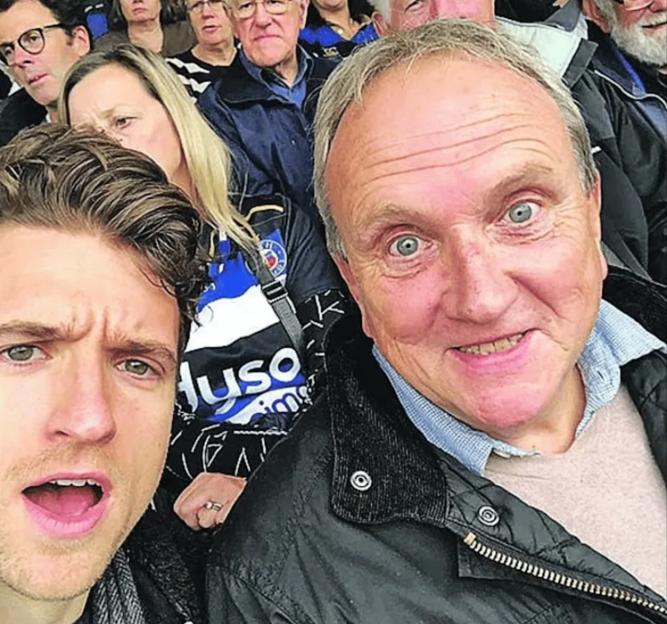 Greg James and his father Alan.