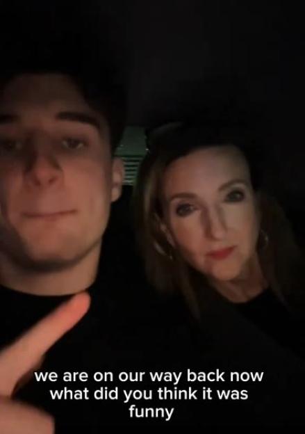 Joe Sandell and Victoria Derbyshire in a car, with text "we are on our way back now what did you think it was funny".