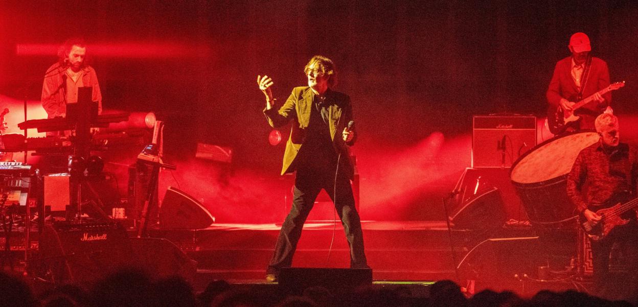 Jarvis Cocker of Pulp performing at the End of the Road Festival.