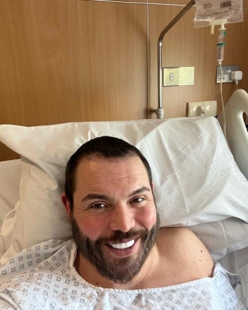 Bobby Norris taking a selfie from a hospital bed.