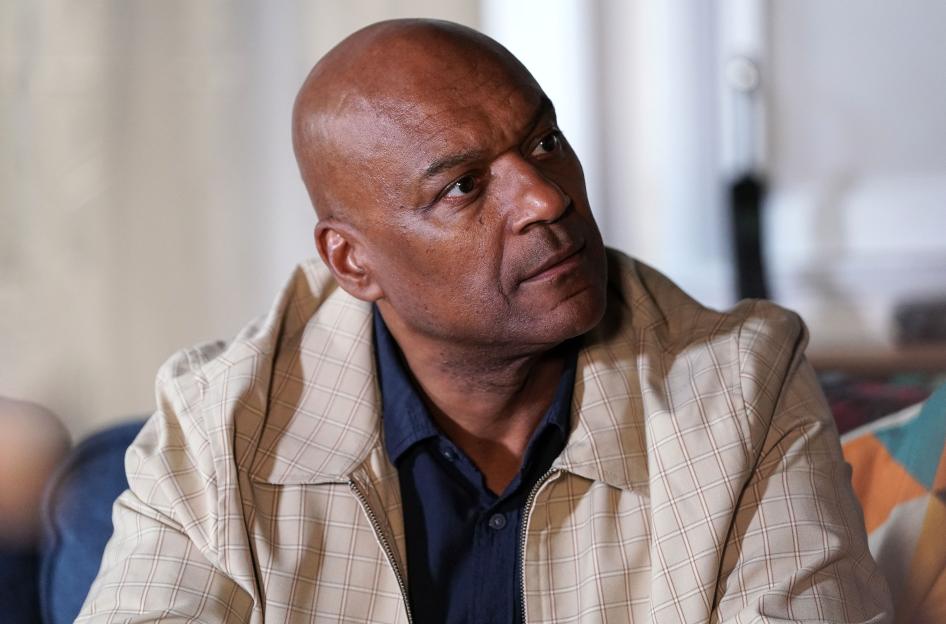 Mitch Baker looks contemplative in Eastenders.