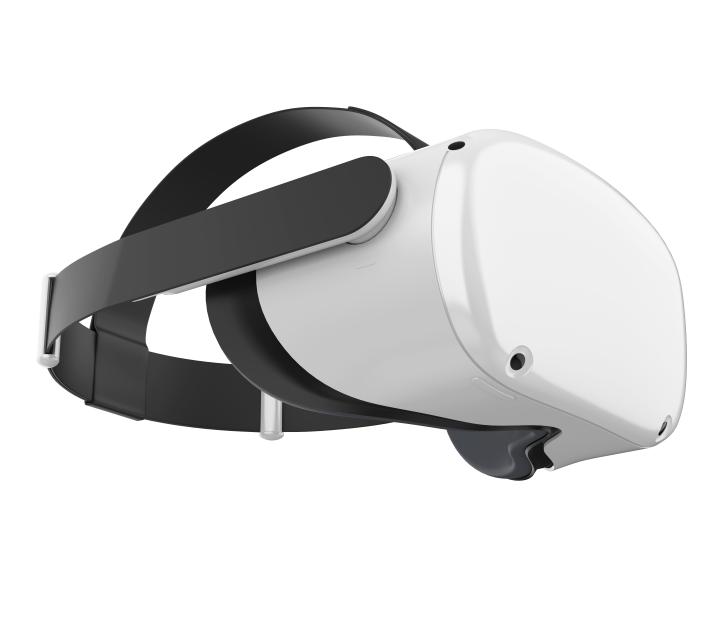 Isolated Modern White and Black VR Headset