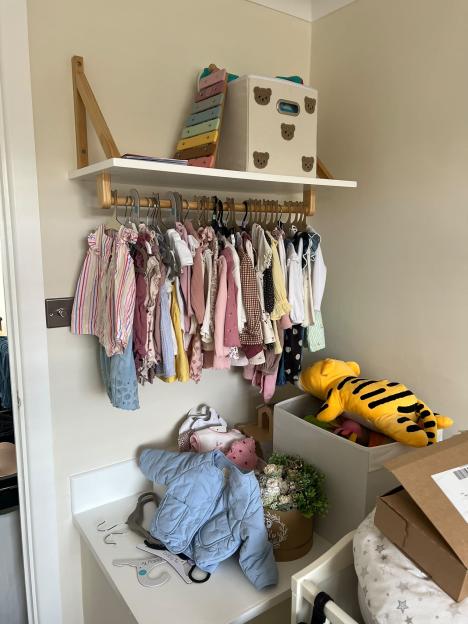 A collection of baby clothes and toys ready to be sold on Vinted by Stacey Hillier.