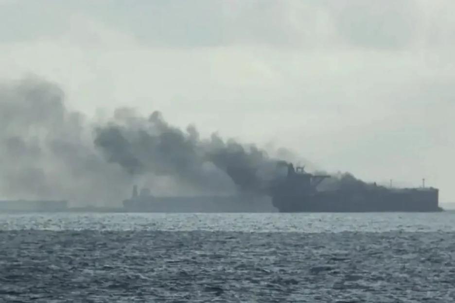 'Ukrainian Drone Strikes Russian Shadow Fleet Tanker, Billowing Black Smoke Signals New Setback for Putin'