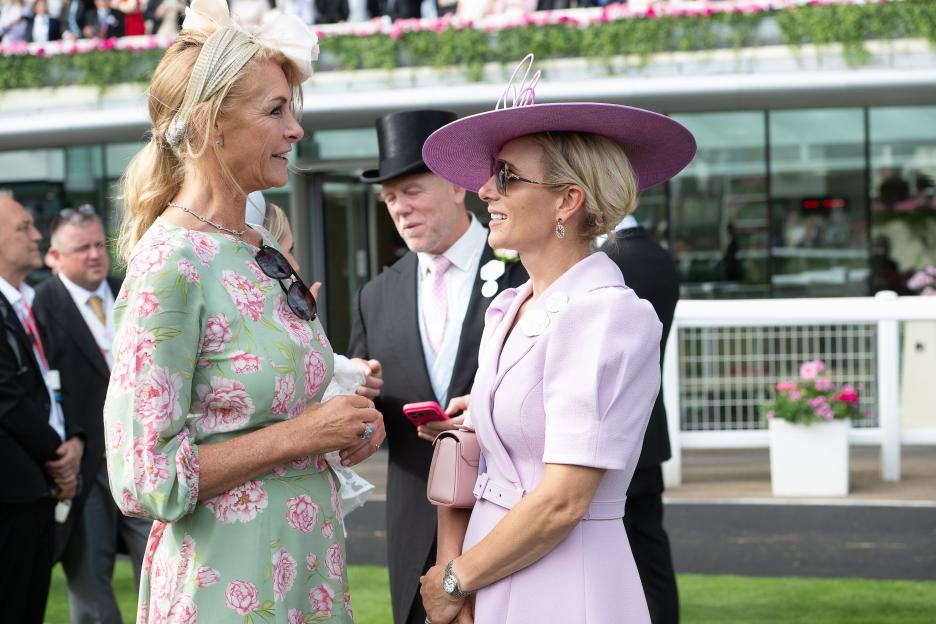 Lisa Hogan (L) and Zara Tindall at Royal Ascot.