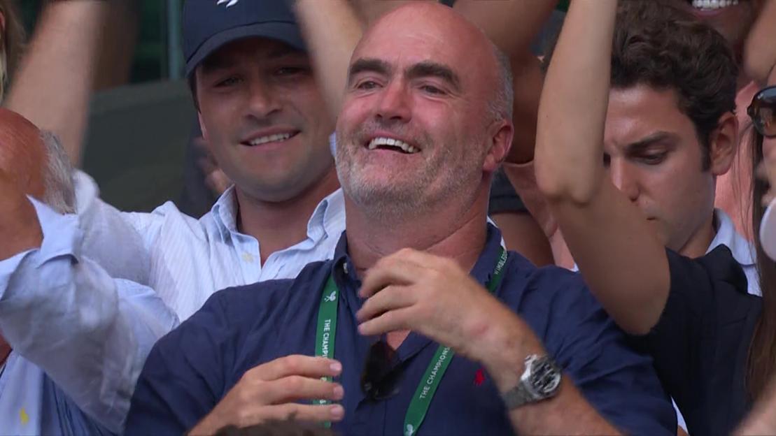 Arthur Ferry's parents reacting to his Wimbledon quarter-final win.