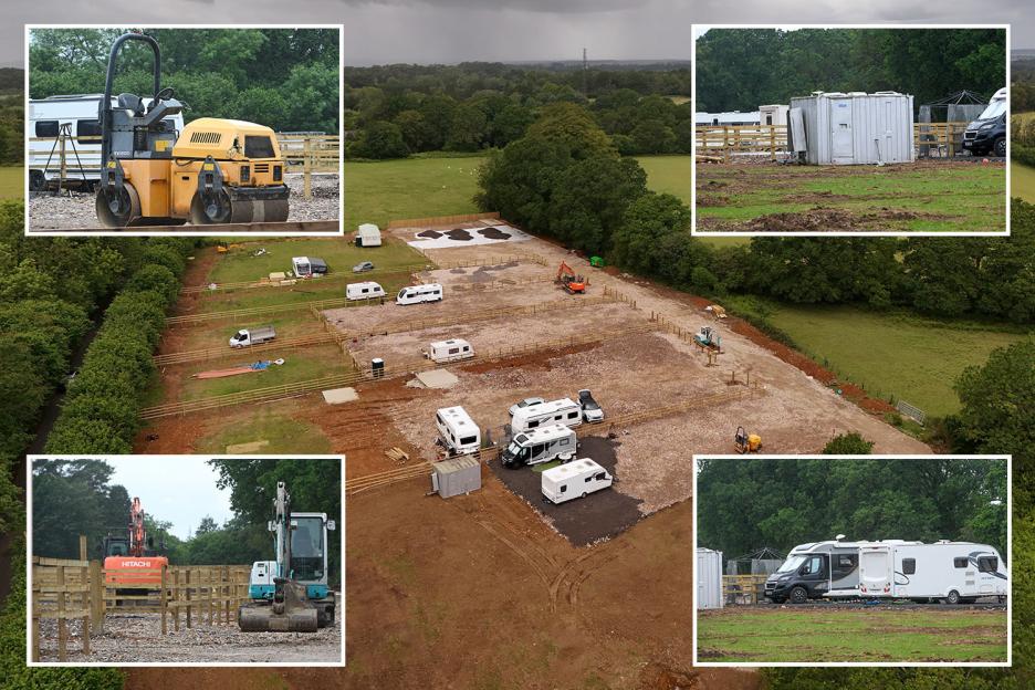 Travelers Unleash Diggers and 20 Lorries to Create Caravan Site, Igniting Fury Among Locals