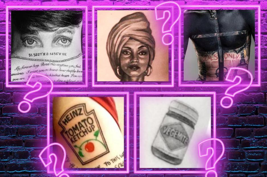 Guess the Celebrity Behind These Quirky Tattoos: From Heinz Ketchup Bottles to Vegemite Jars and Unique Partner Tributes!