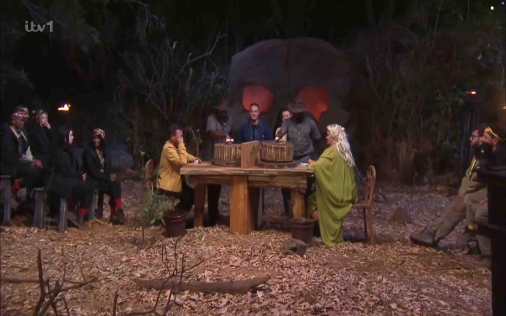 Gemma Collins and Craig Charles in an eating trial on "I'm A Celebrity... Get Me Out Of Here! South Africa."