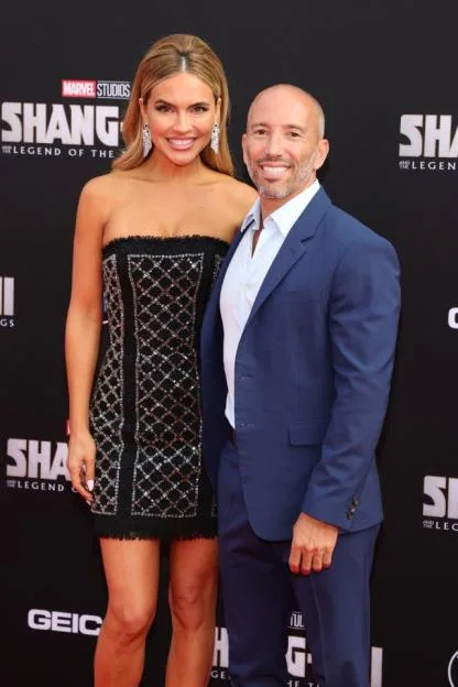 Chrishell Stause and Jason Oppenheim at the premiere of "Shang-Chi and the Legend of the Ten Rings".