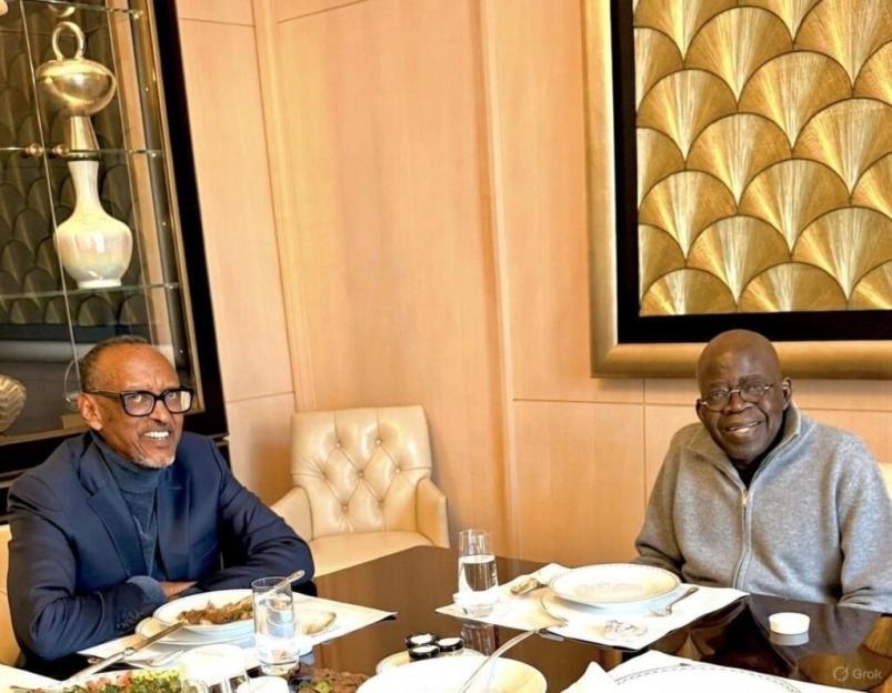 Tinubu and Kagame Share a Private Lunch in Paris