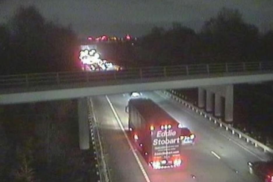 Major Motorway Closed in Both Directions Following Crash as Emergency Services Respond