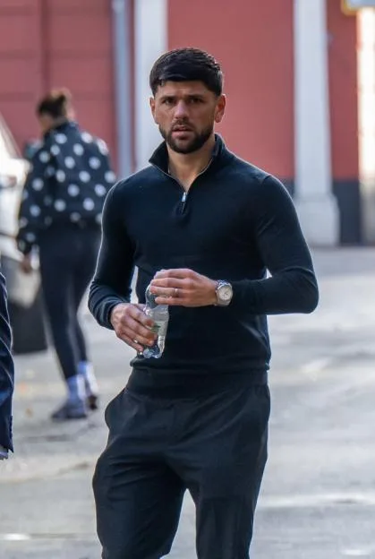 Joe Cordina arriving at Cardiff Magistrates.