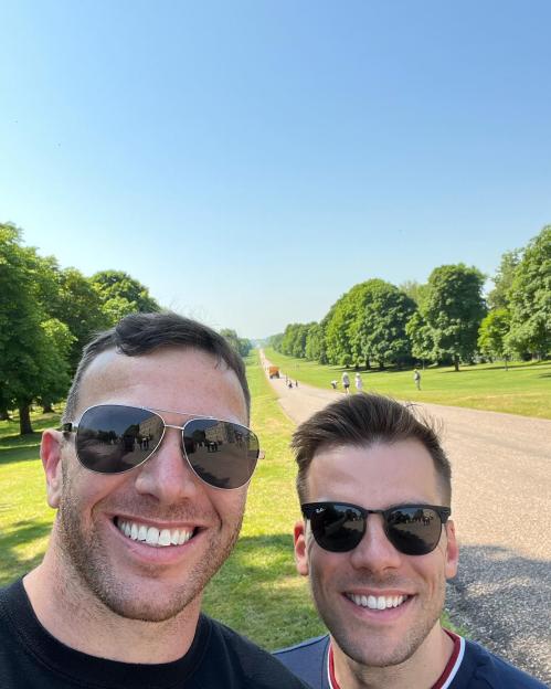 Keegan Hirst with his partner and kids.
