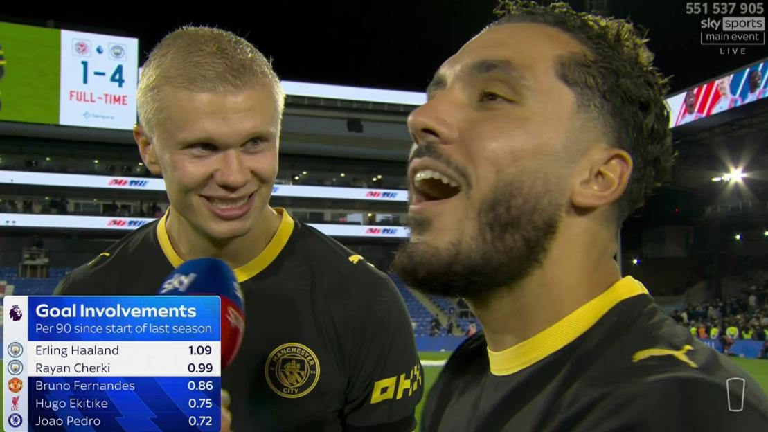 Erling Haaland Can't Contain Laughter as Rayan Cherki Drops a F-Bomb Live on TV, Prompting Sky Sports to Apologize!
