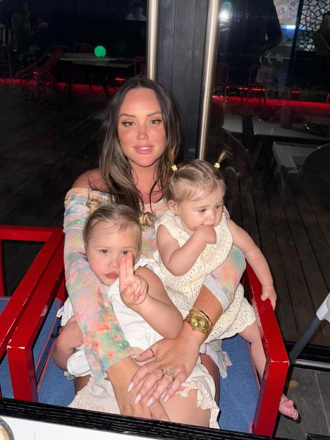 Charlotte Crosby with her two children.