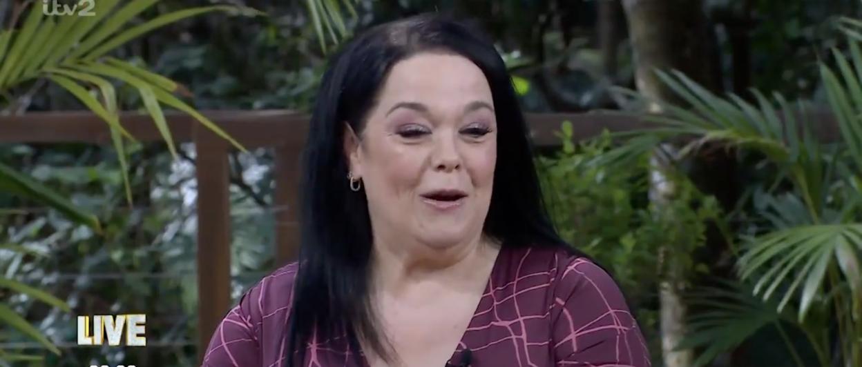 Lisa Riley from "I'm A Celebrity" talks to the camera, hinting at her secret marriage.