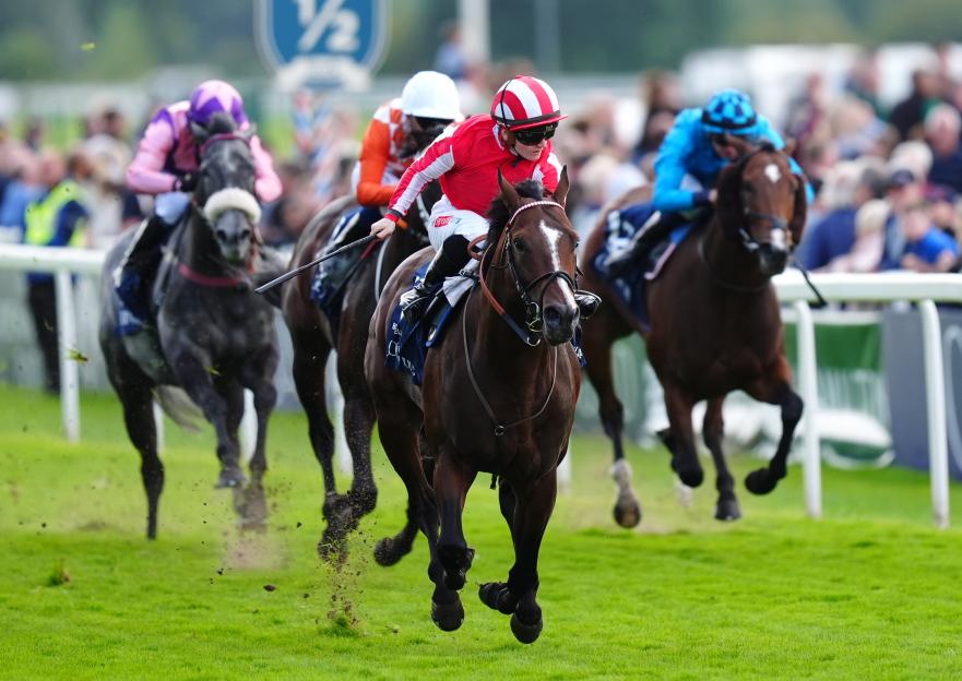 Bradsell ridden by Hollie Doyle winning the Coolmore Wootton Bassett Nunthorpe Stakes at York Racecourse.